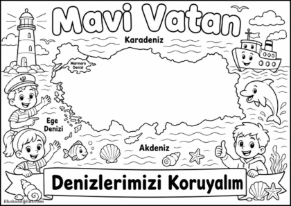 Mavi Vatan Boyama Sayfası 4