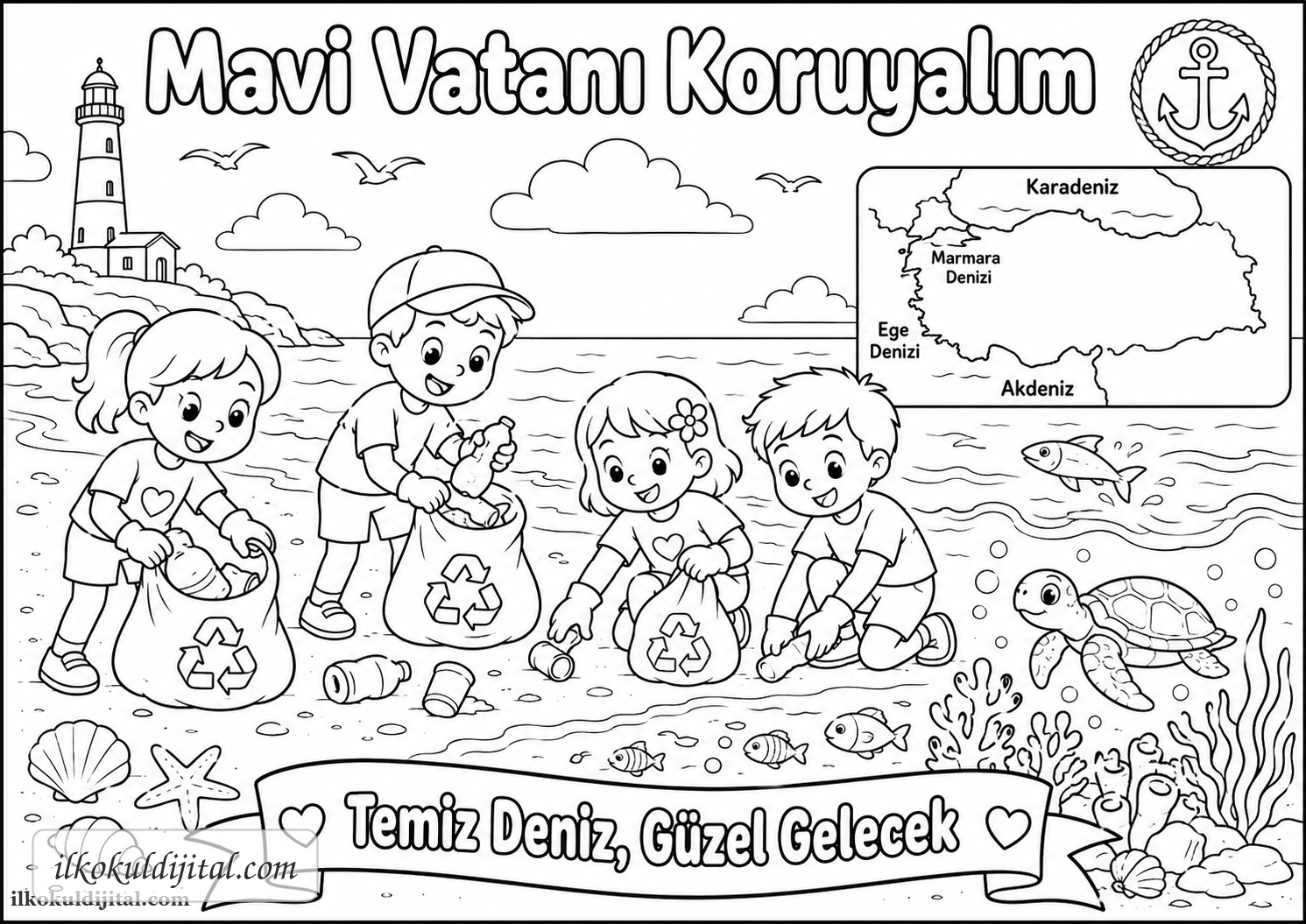 Mavi Vatan Boyama Sayfası 2