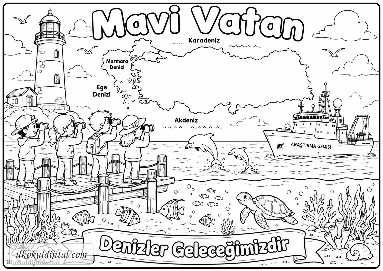 Mavi Vatan Boyama Sayfası 3