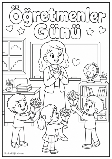Öğretmenler Günü Boyama Sayfası 1