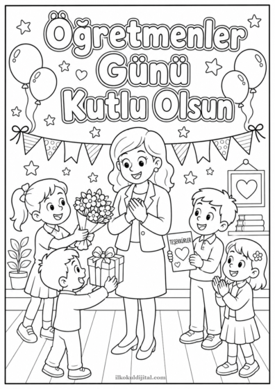 Öğretmenler Günü Boyama Sayfası 2