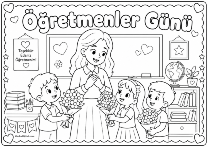 Öğretmenler Günü Boyama Sayfası 11