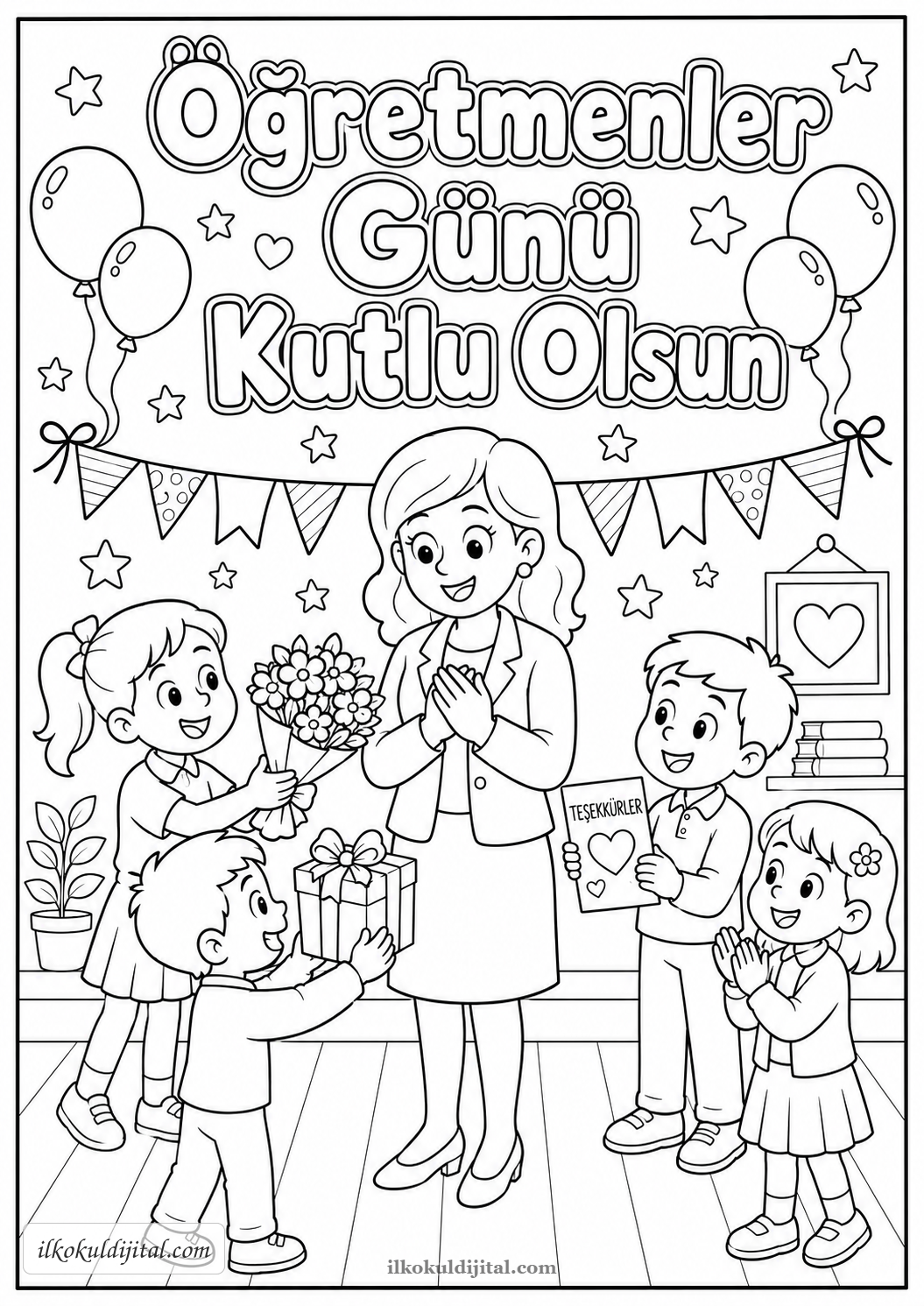 Öğretmenler Günü Boyama Sayfası 2