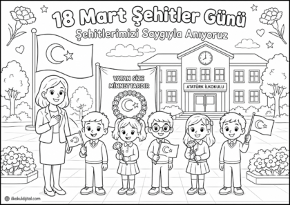Şehitler Günü Boyama Sayfası 7