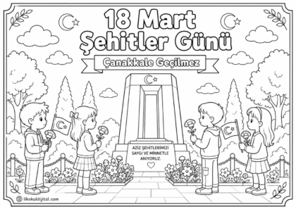 Şehitler Günü Boyama Sayfası 8