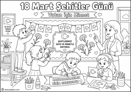 Şehitler Günü Boyama Sayfası 9