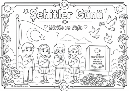 Şehitler Günü Boyama Sayfası 10