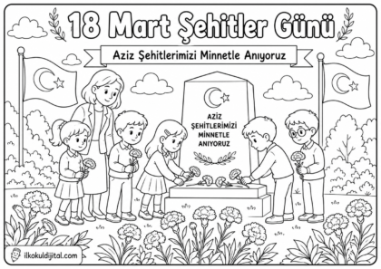 Şehitler Günü Boyama Sayfası 11