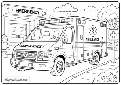 Ambulans Boyama Sayfası
