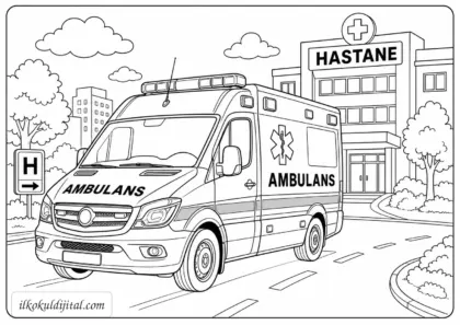 Ambulans Boyama Sayfası