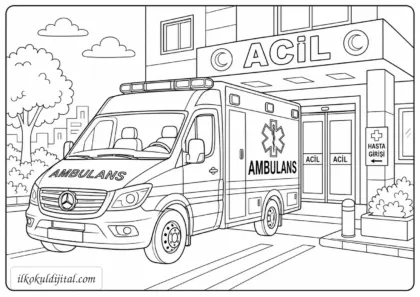 Ambulans Boyama Sayfası