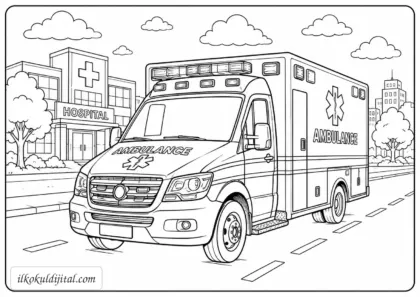 Ambulans Boyama Sayfası
