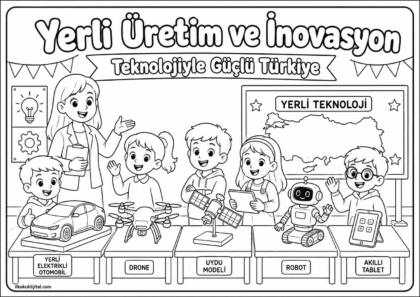 Tutum, Yatırım ve Türk Malları Haftası Boyama Sayfası 12