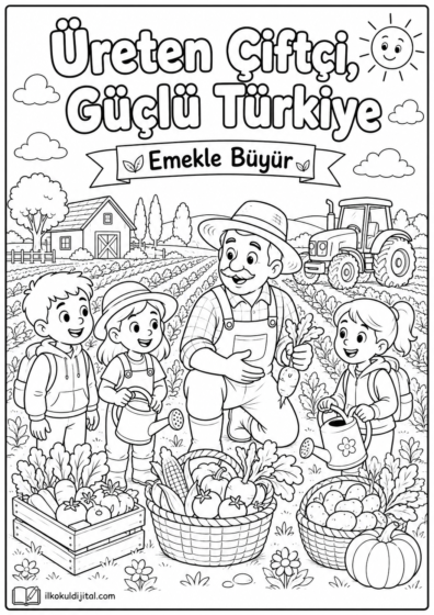 Tutum, Yatırım ve Türk Malları Haftası Boyama Sayfası 7