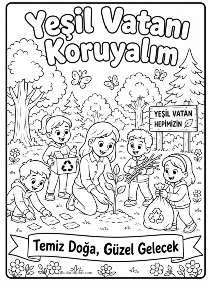 Yeşil Vatan Boyama Sayfası 2