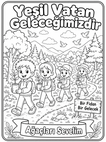 Yeşil Vatan Boyama Sayfası 4