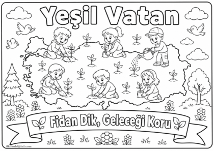 Yeşil Vatan Boyama Sayfası 6