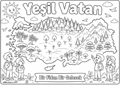 Yeşil Vatan Boyama Sayfası 7