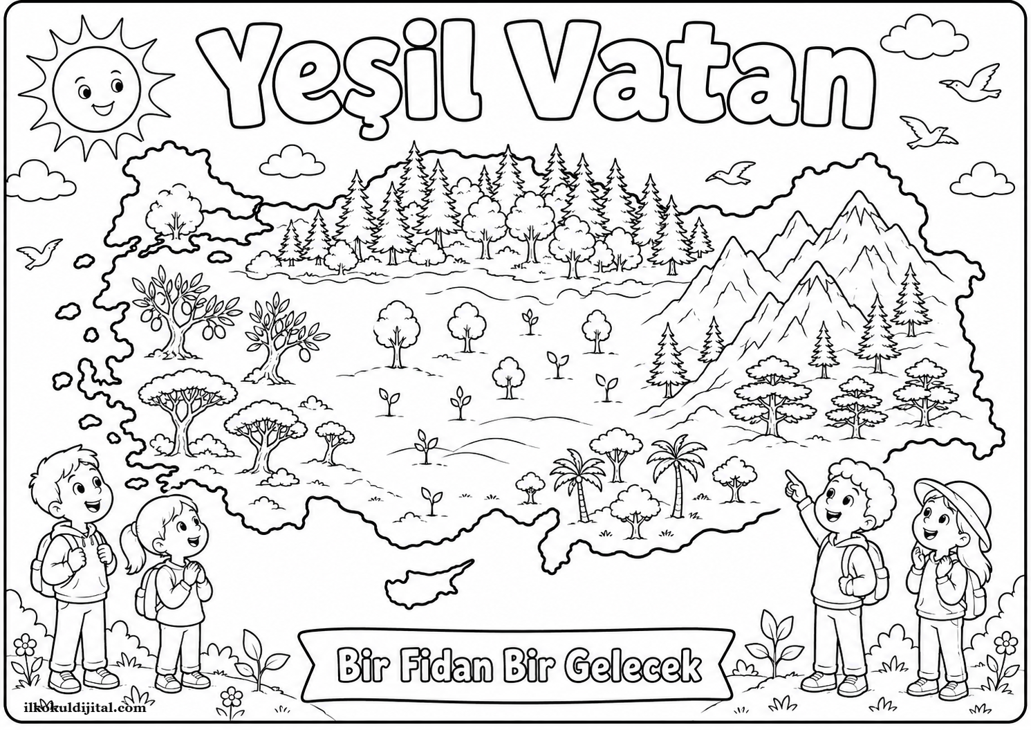 Yeşil Vatan Boyama Sayfası 7