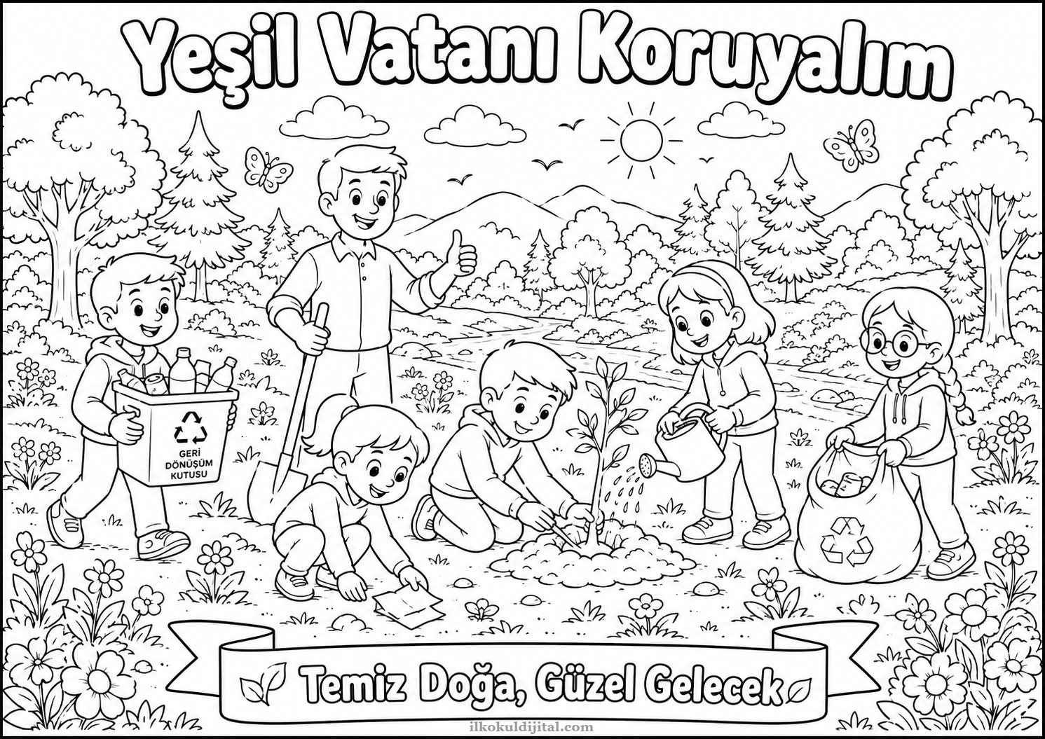 Yeşil Vatan Boyama Sayfası 8