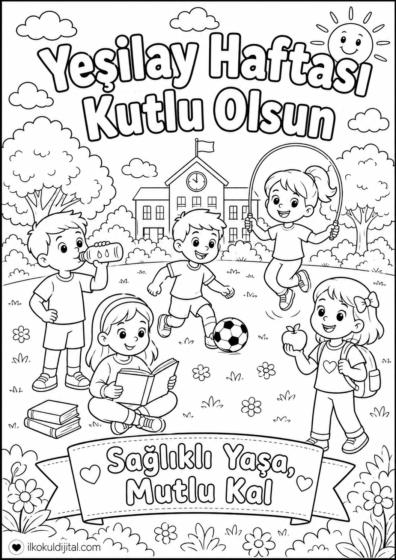 Yeşilay Haftası Boyama Sayfası 2
