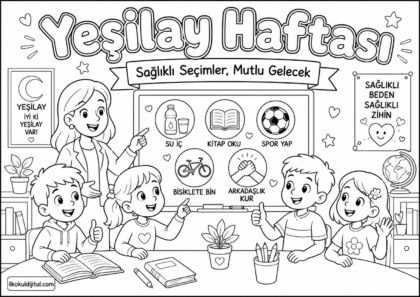 Yeşilay Haftası Boyama Sayfası 6