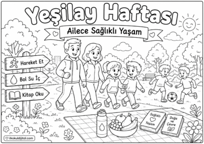 Yeşilay Haftası Boyama Sayfası 8