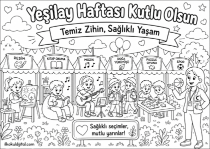Yeşilay Haftası Boyama Sayfası 10