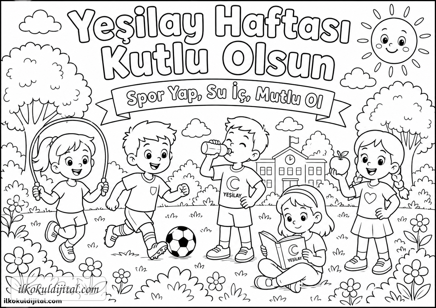 Yeşilay Haftası Boyama Sayfası 7