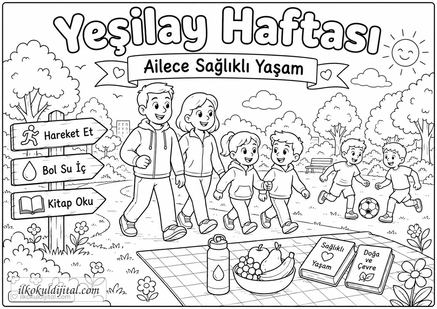 Yeşilay Haftası Boyama Sayfası 8