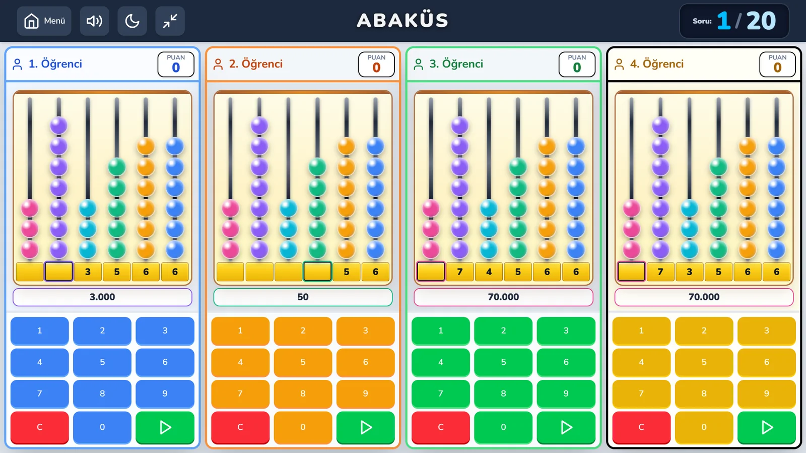 Abaküs Okuma Oyunu ekran görüntüsü