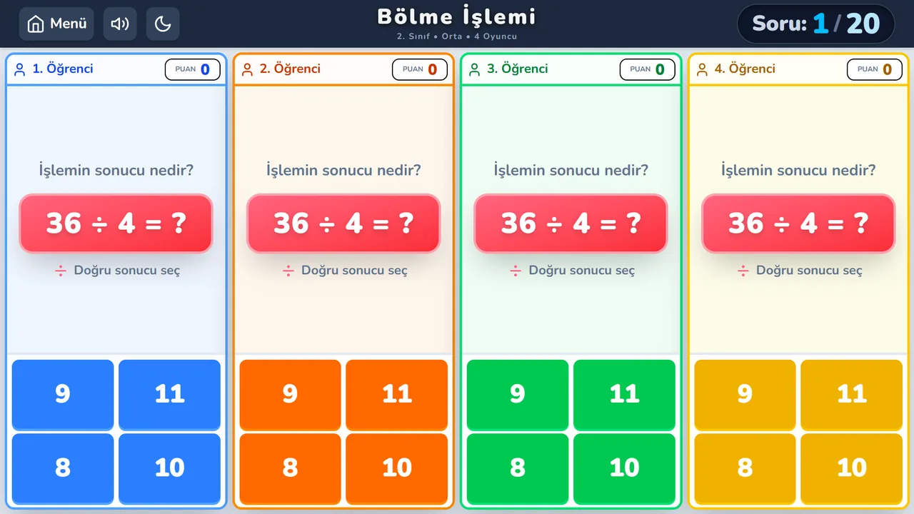 Bölme İşlemi Oyunu ekran görüntüsü
