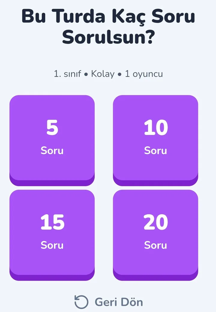 Mobil soru sayısı ekranı