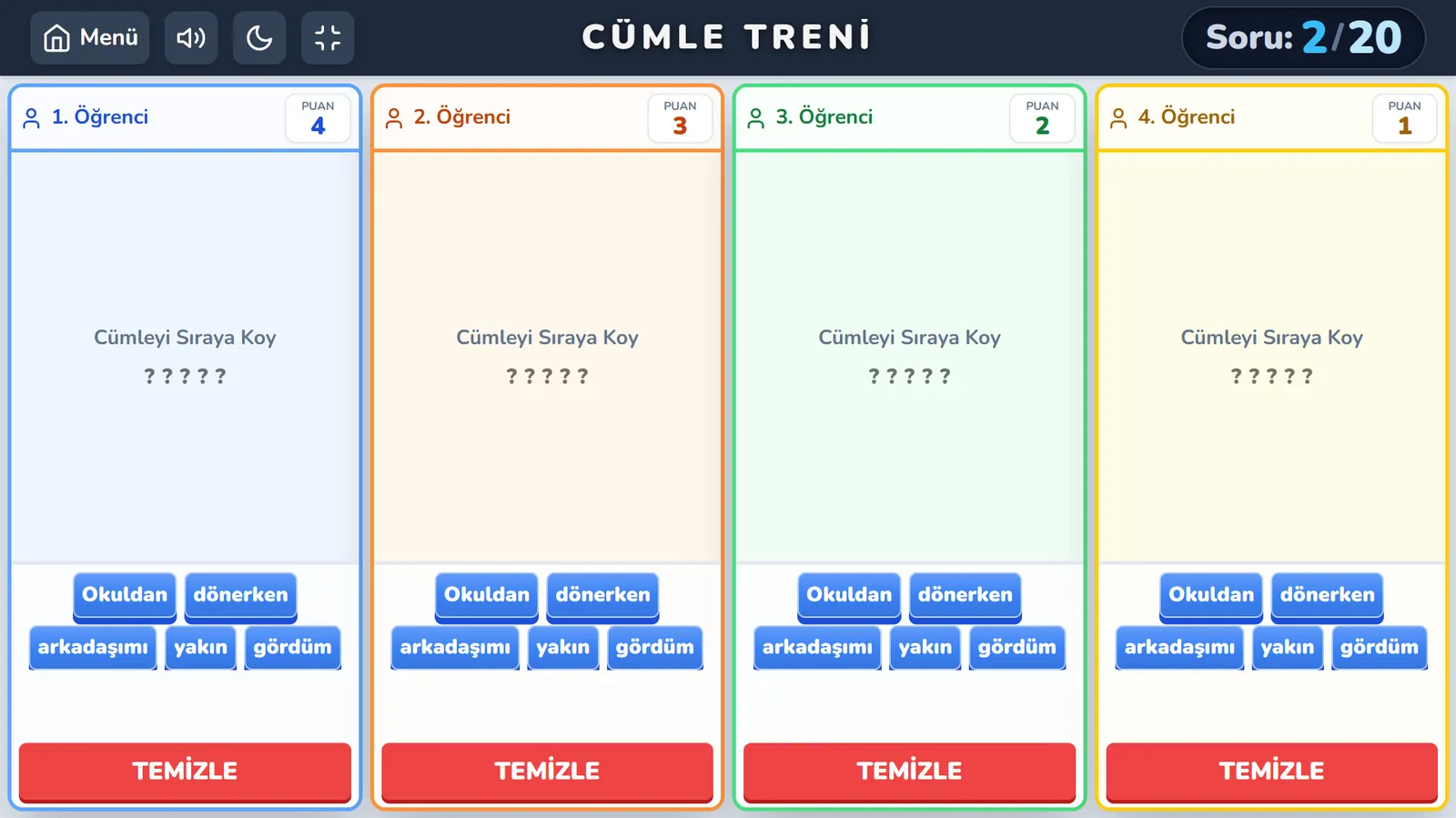 Kelime Treni Oyunu ekran görüntüsü